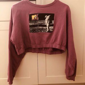 Purple MTV Crop Top Sweater
